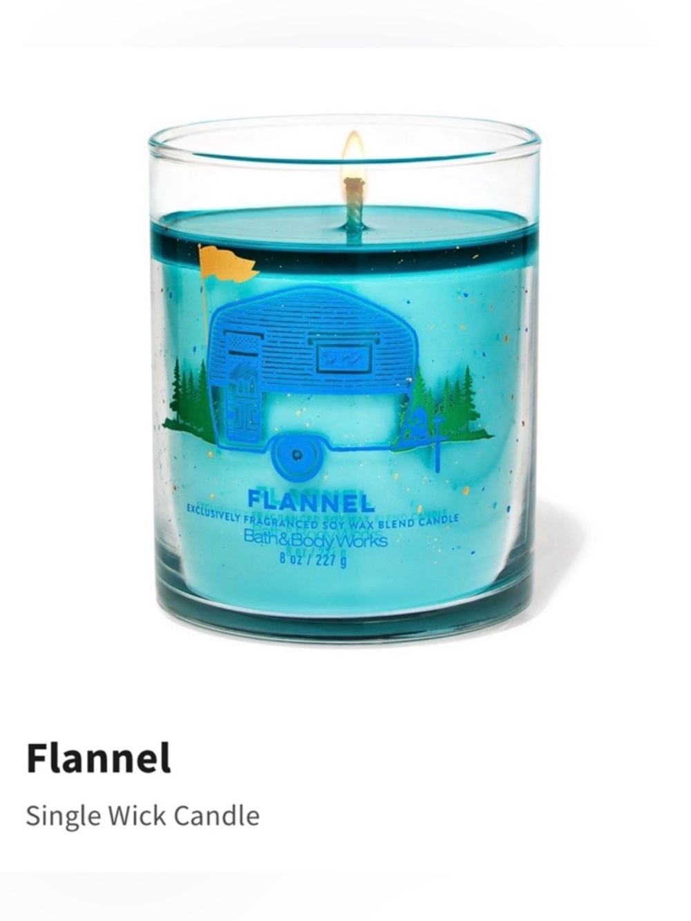 NIB Bath & Body Works “Flannel” Single Wick Candle w Decorative Metal Lid.